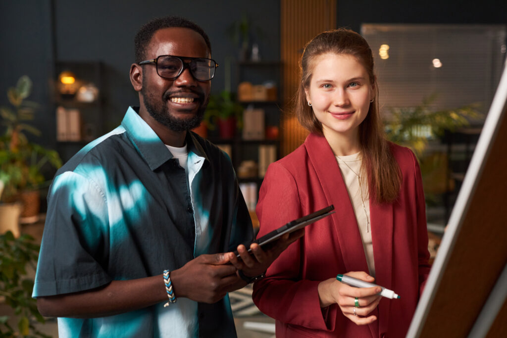 Two marketing interns