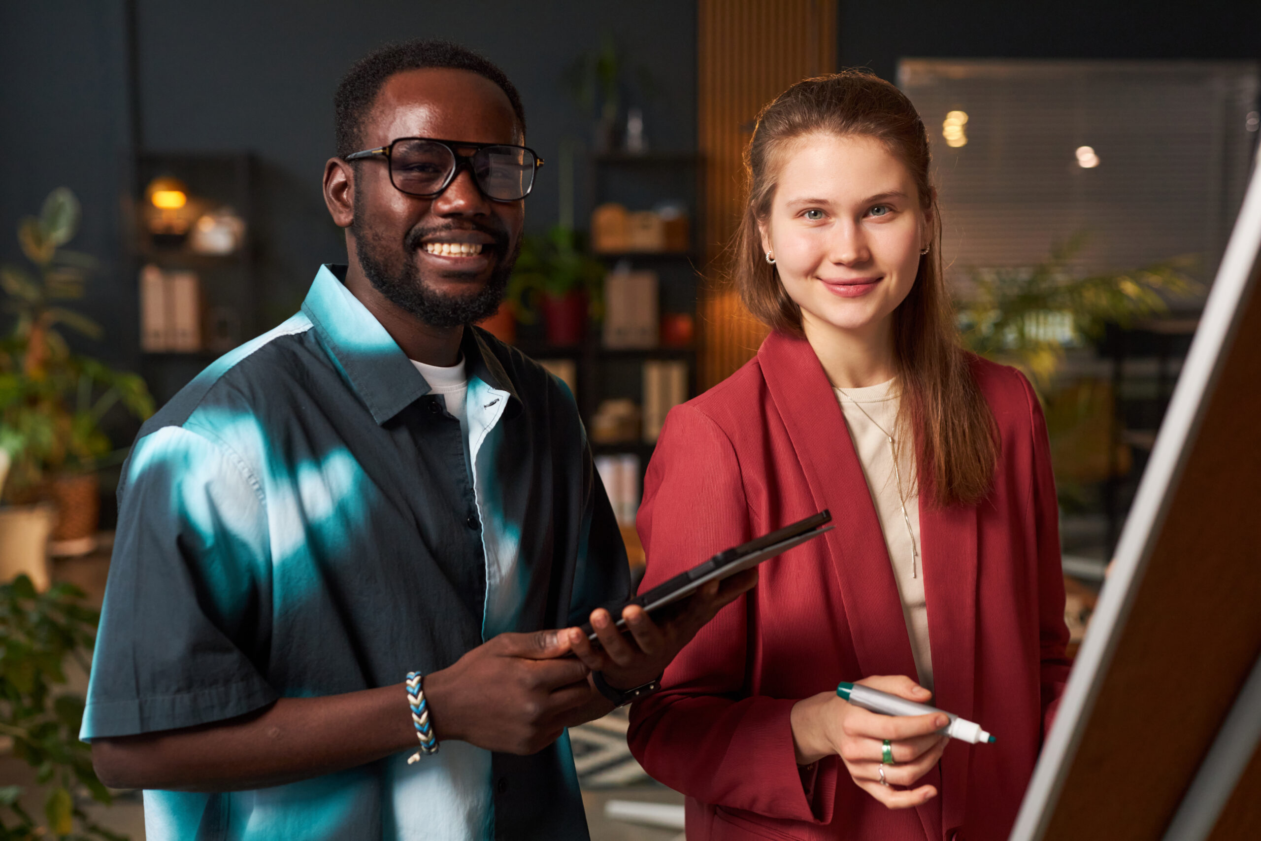 Two marketing interns